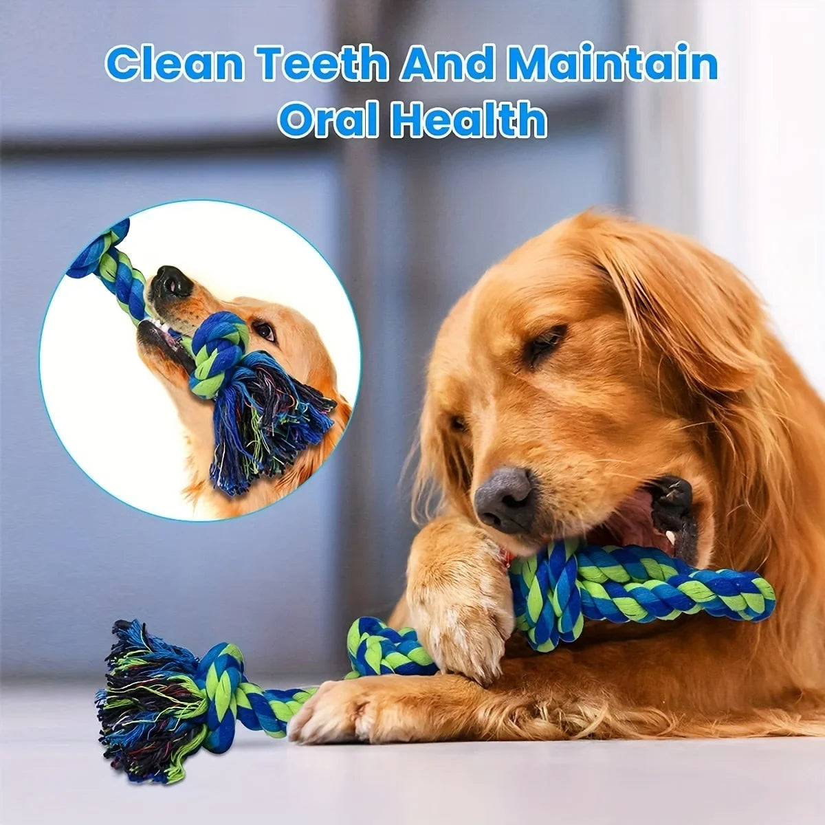 Heavy-Duty Knot Rope Dog Toy – Durable Tug & Chew Toy for Medium and Large Dogs