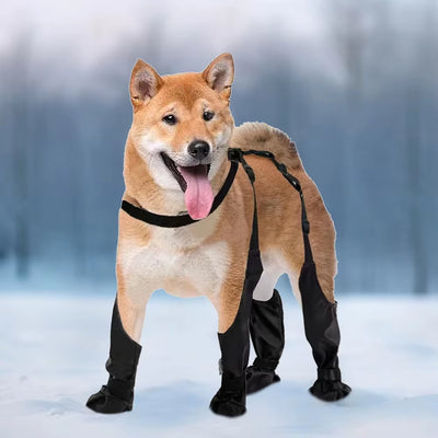All-Weather Anti-Slip Dog Booties with Suspender Socks – Paw Protector Shoes for Outdoor Use