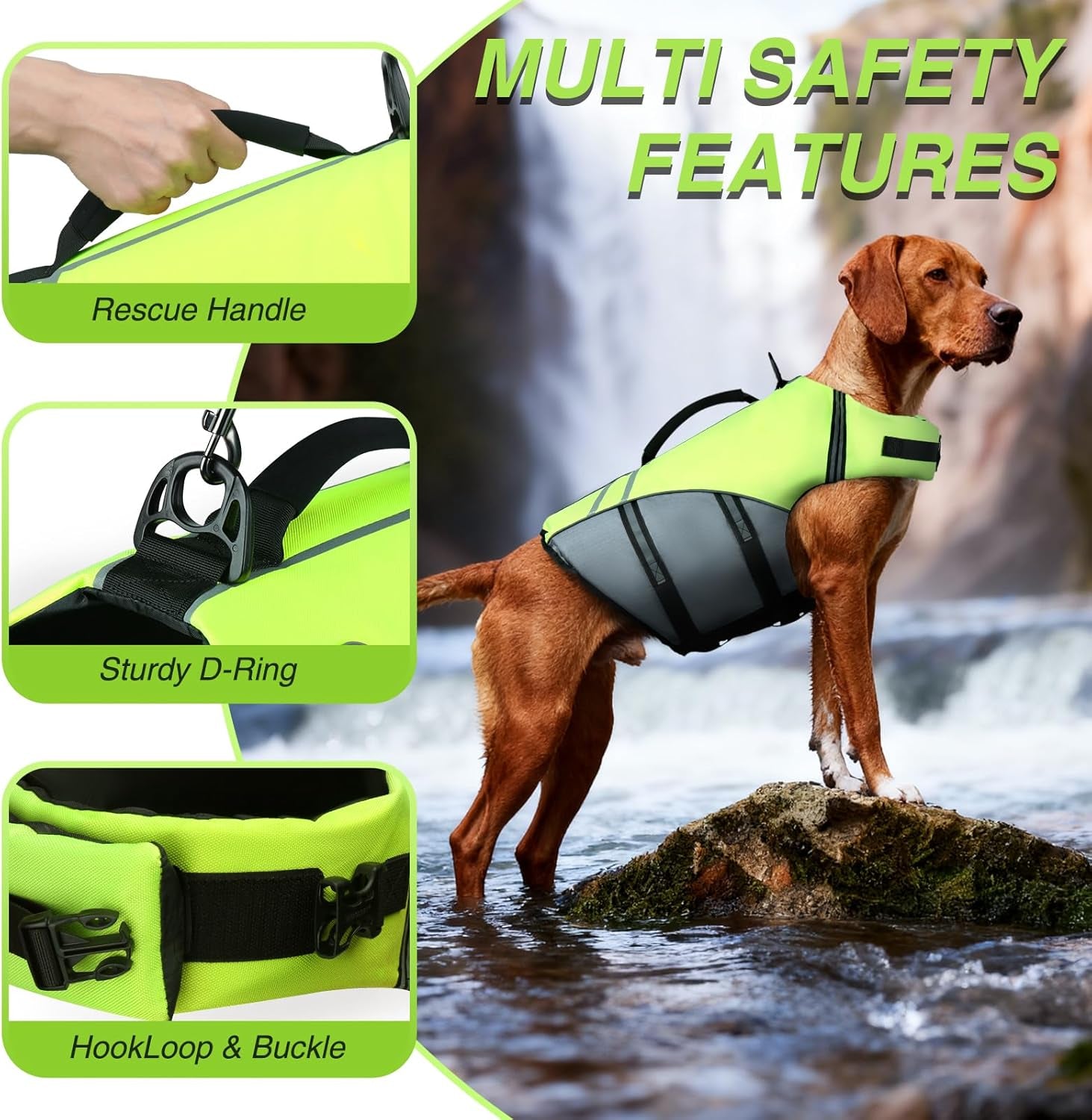 Sports Style Dog Life Vest – Bright Yellow Small