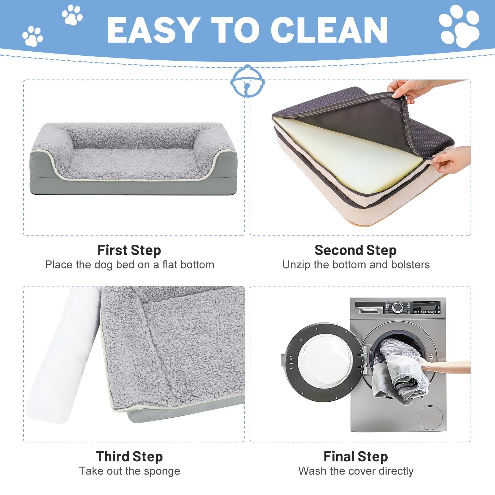Orthopedic Dog Sofa Bed – Supportive Egg Crate Foam Pet Couch