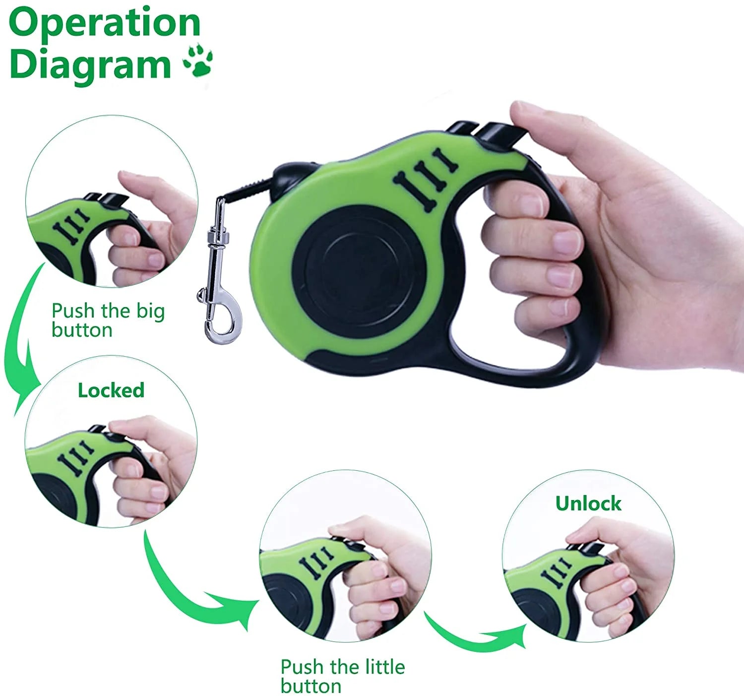 Retractable Dog Leash – Tangle-Free Walking Leash with Anti-Slip Handle