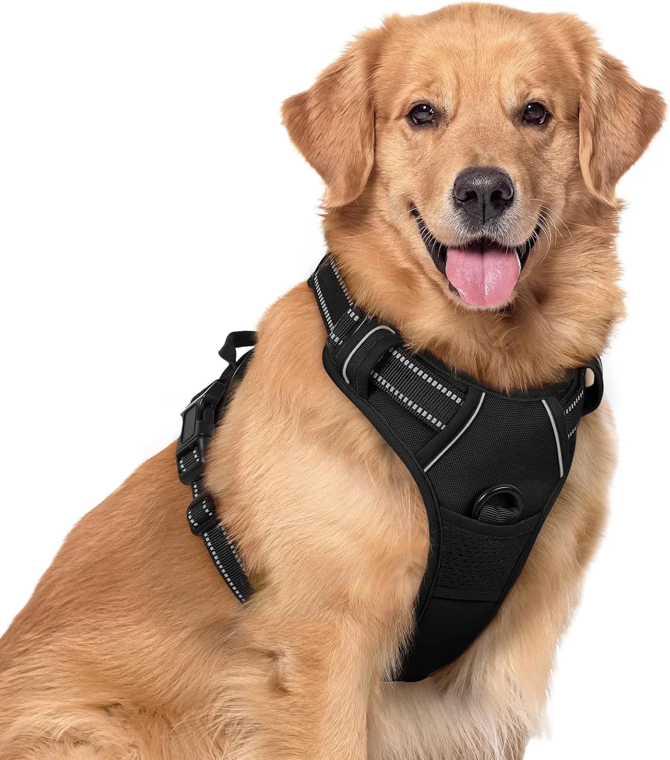 No Pull Dog Harness with Dual Leash Clips – Reflective Padded Vest for Large Dogs
