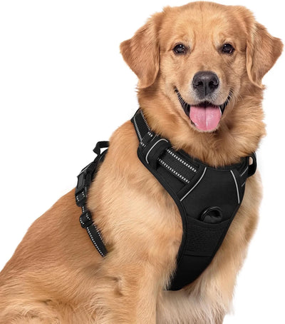 No Pull Dog Harness with Dual Leash Clips – Reflective Padded Vest for Large Dogs