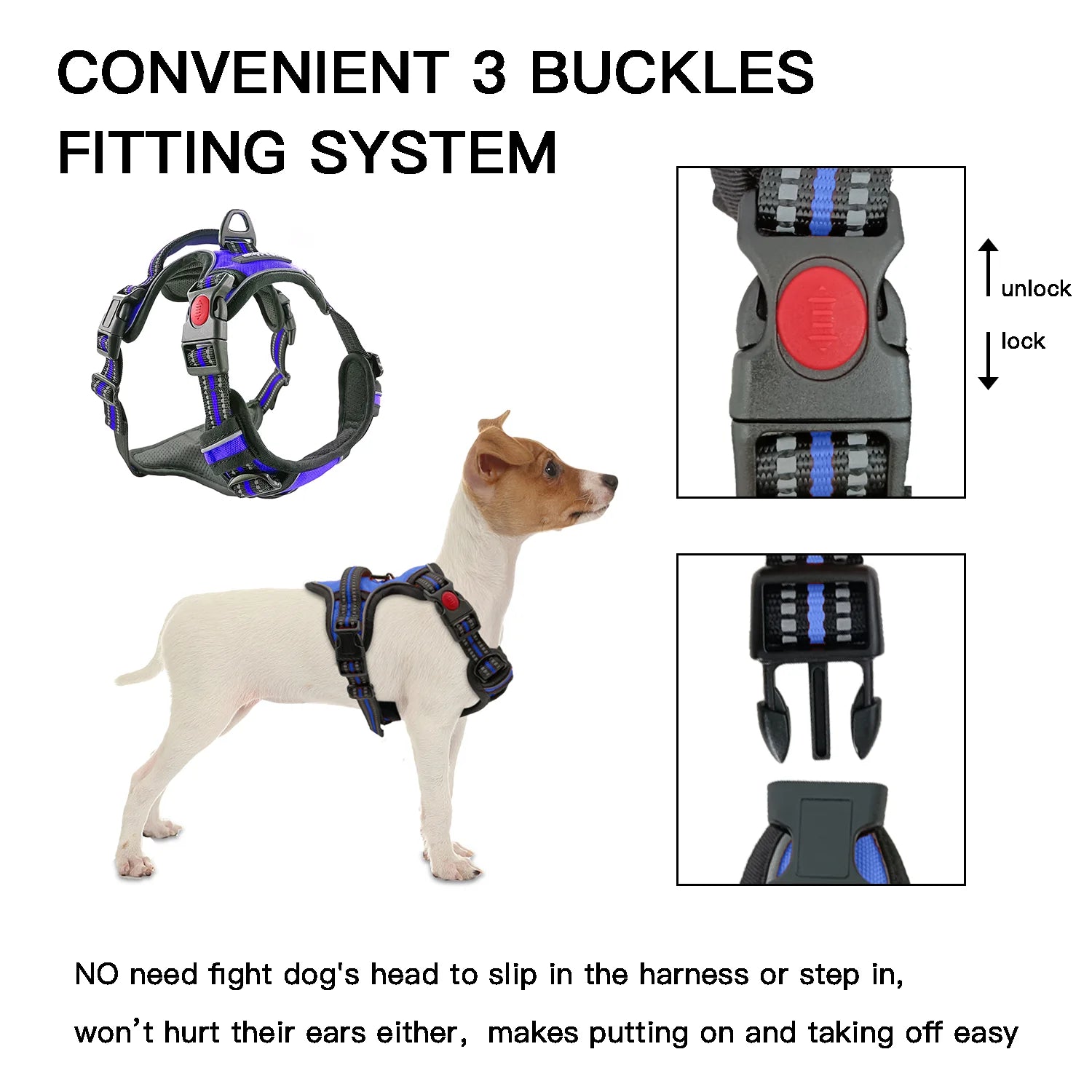 Reflective No Pull Dog Walking Harness – Comfortable Adjustable Pet Vest with Control Handle