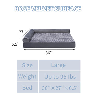 Orthopedic Washable Pet Couch Bed for Large Dogs – 36" × 27" with Non-Slip Bottom
