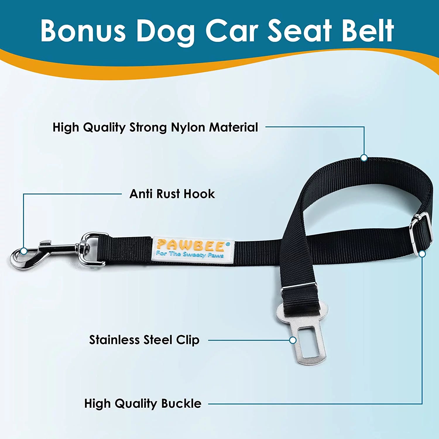 Waterproof Dog Car Seat Cover Hammock with Mesh Window & Seat Belt