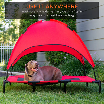 48" Elevated Cooling Dog Bed with Removable Canopy