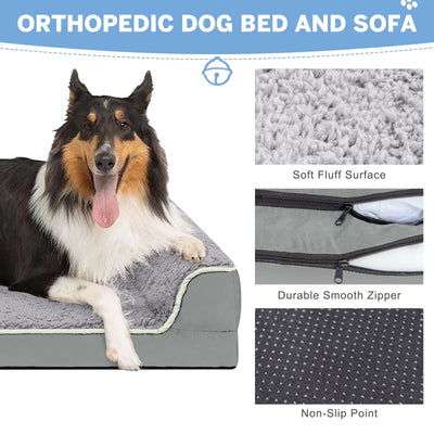 Orthopedic Dog Sofa Bed – Supportive Egg Crate Foam Pet Couch
