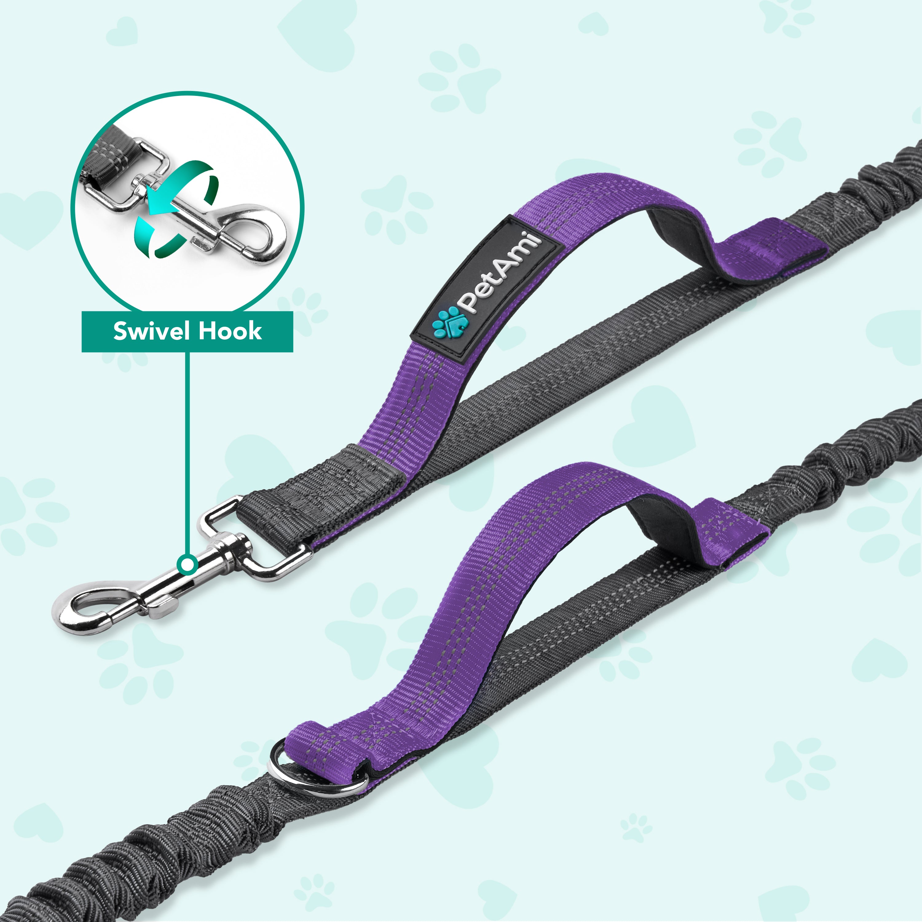 Hands-Free Dog Bungee Leash with Adjustable Waist Belt