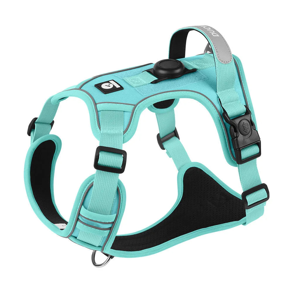 Reflective Dog Harness & Leash Set with AirTag Holder – Premium Oxford Pet Vest