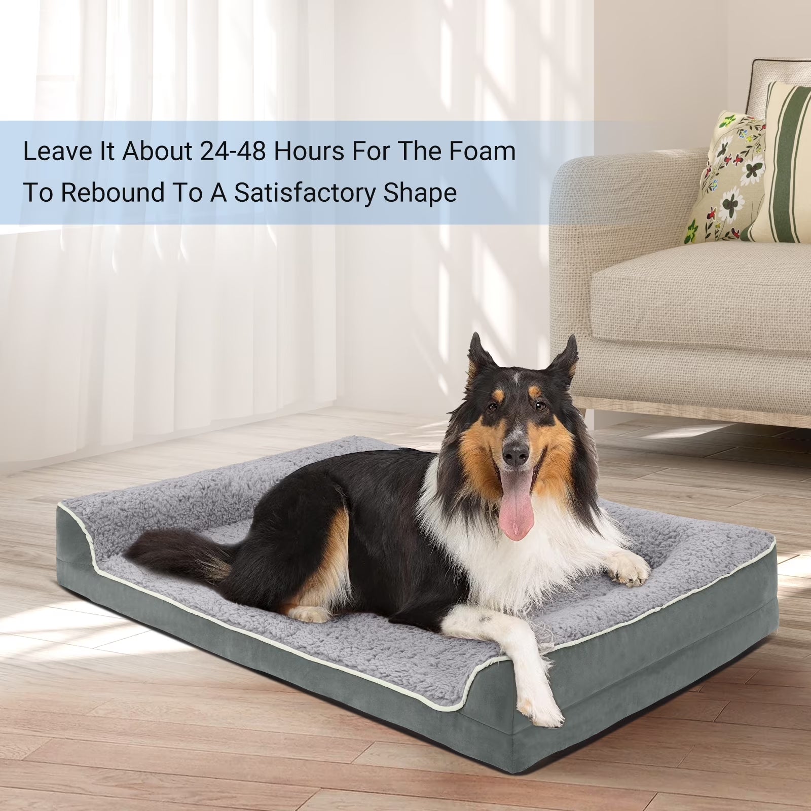 Orthopedic Dog Sofa Bed – Supportive Egg Crate Foam Pet Couch