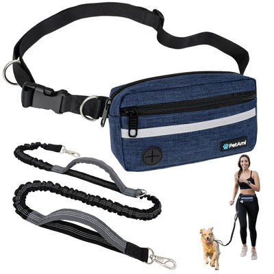 Hands-Free Dog Leash with Waterproof Waist Bag & Training Pouch