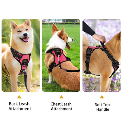 MASBRILL Reflective Comfort Harness with Handle – Pink Small Dog Vest