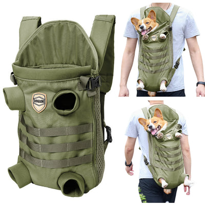 Breathable Front Carrier Backpack for Small Dogs – Green Medium