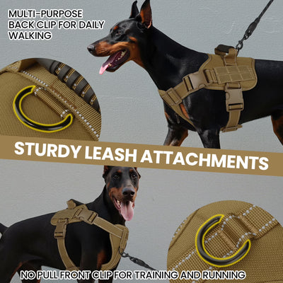 Reflective Adventure Dog Harness with Control Handle – Khaki Small