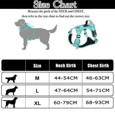 Reflective Dog Harness & Leash Set with AirTag Holder – Premium Oxford Pet Vest