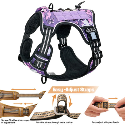 Auroth Tactical Reflective Harness with Control Handle & Front Training Clip