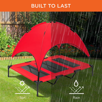 48" Elevated Cooling Dog Bed with Removable Canopy
