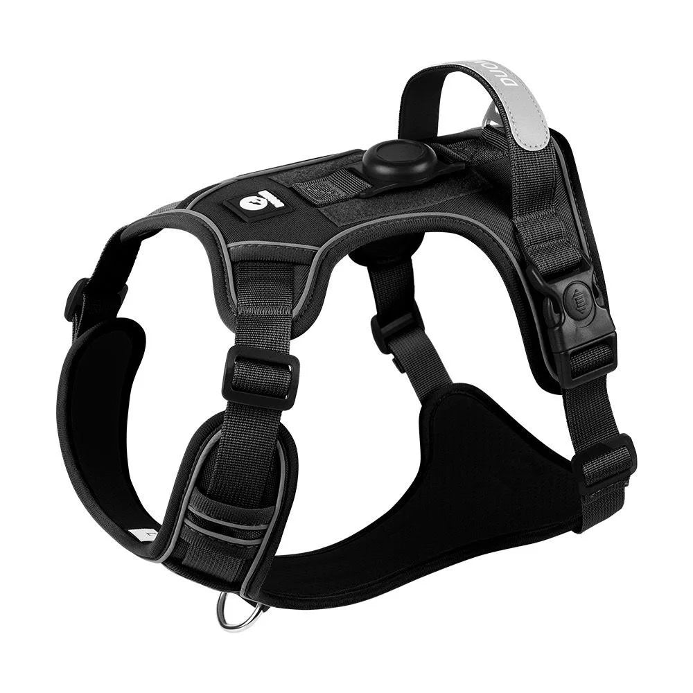 Reflective Dog Harness & Leash Set with AirTag Holder – Premium Oxford Pet Vest