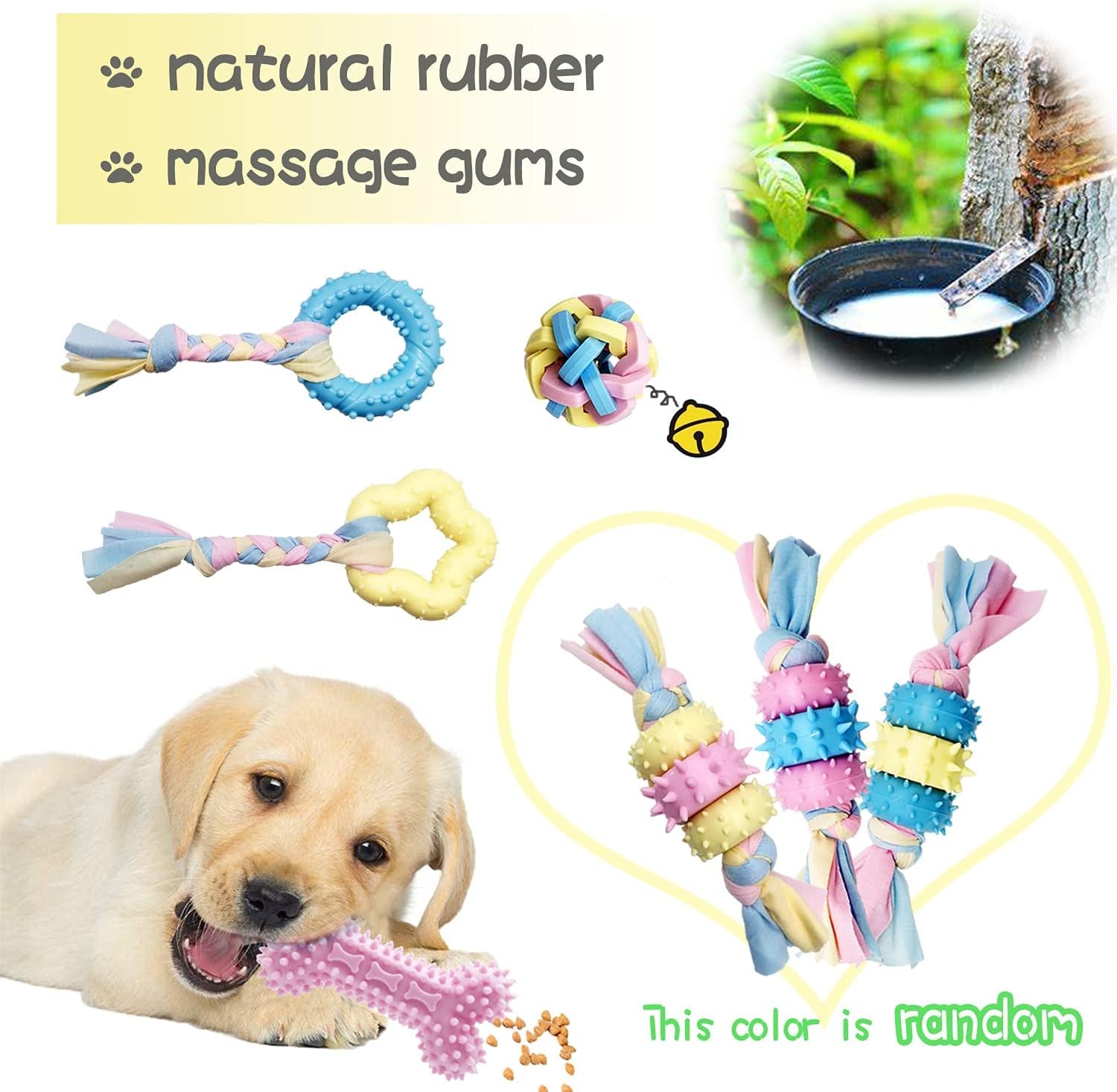 Puppy Teething Chew Toy Set – Rope Balls & Interactive Teeth Cleaning Toys with Storage Basket