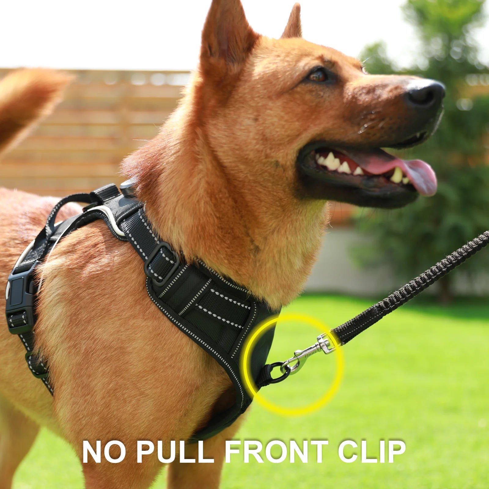 Reflective No Pull Dog Harness – Adjustable Breathable Pet Vest with Control Handle (Red, Small)