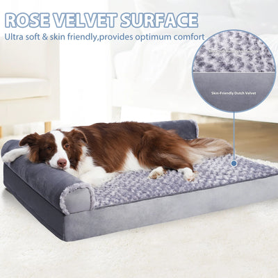 Orthopedic Washable Pet Couch Bed for Large Dogs – 36" × 27" with Non-Slip Bottom
