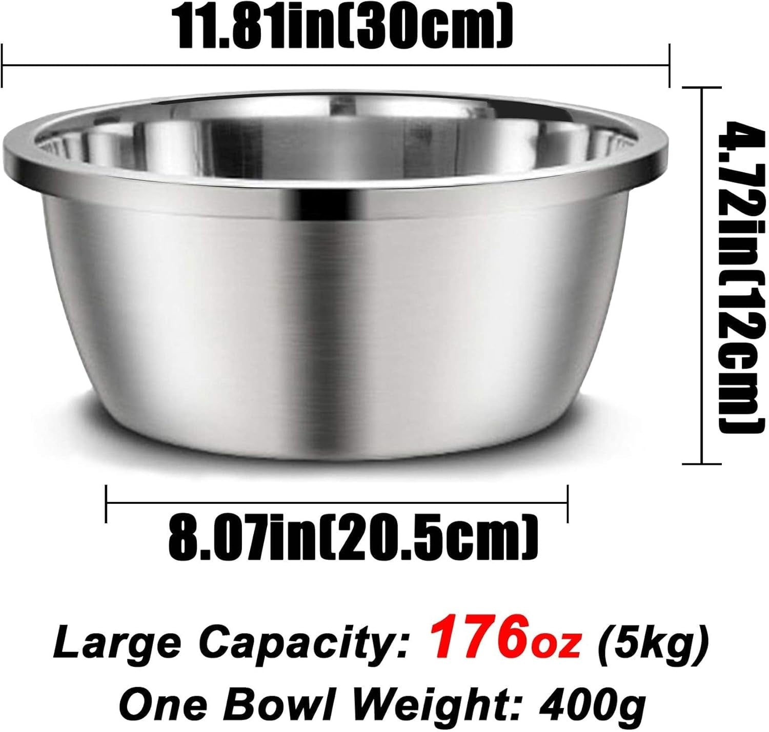 Heavy-Duty Stainless Steel Dog Bowl Set – 176 Oz High Capacity Food & Water