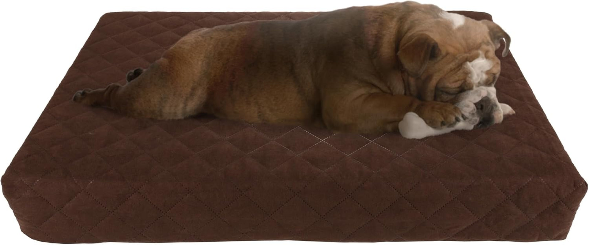 Waterproof Memory Foam Dog Bed – Removable Washable Crate Mat 30" × 21" Brown