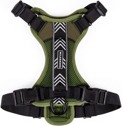 Lightweight Dog Harness with Reflective Straps - Large - Olive