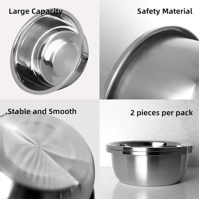 Heavy-Duty Stainless Steel Dog Bowl Set – 176 Oz High Capacity Food & Water