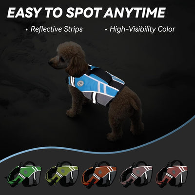 VIVAGLORY Sports Style Dog Life Vest – Blue XS