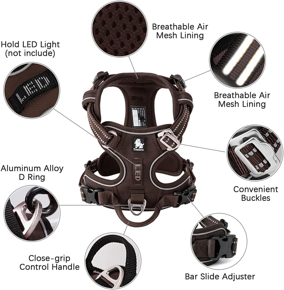 AdventureGuard No-Pull Dog Harness with Reflective Trim & Control Handle