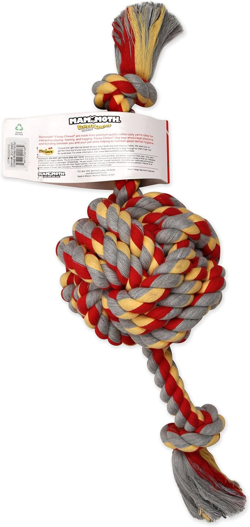 Mammoth Flossy Chews Colossal Monkey Fist Ball Rope Toy – 25" Interactive Tug Toy