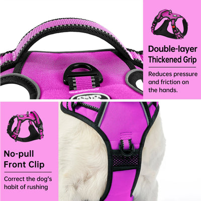 FURRYFECTION No Pull Dog Harness – Reflective No-Choke Pet Vest with Control Handle