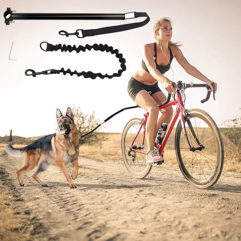 CycleMate Elastic Bicycle Dog Leash with Removable Metal Attachment