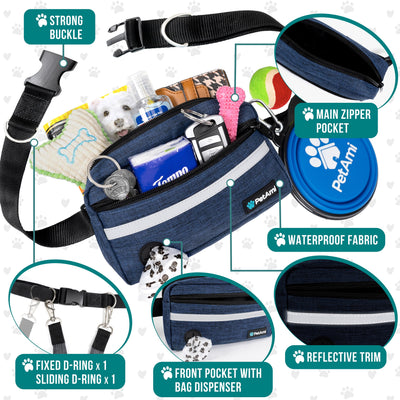 Hands-Free Dog Leash with Waterproof Waist Bag & Training Pouch