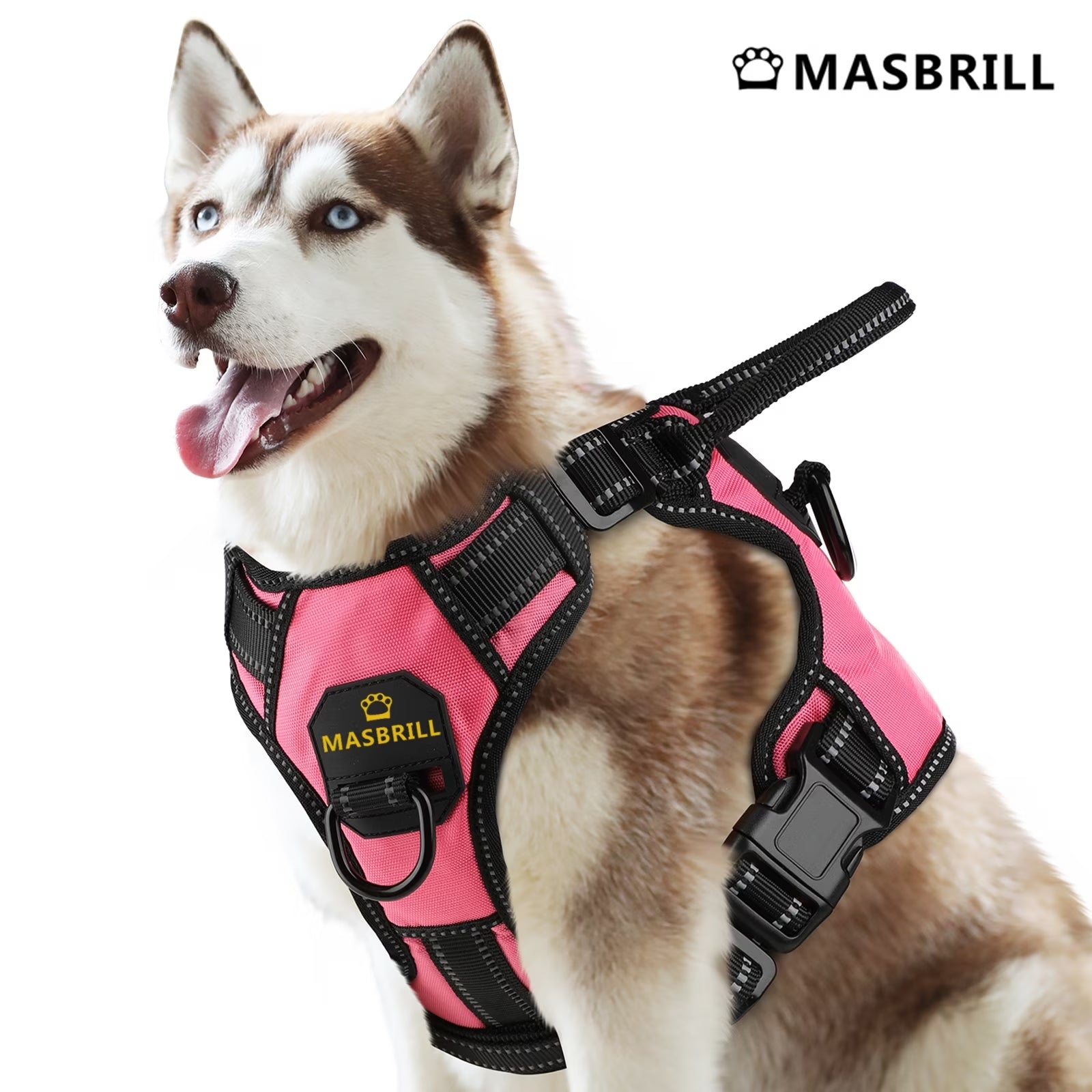 MASBRILL Reflective Comfort Harness with Handle – Pink Small Dog Vest