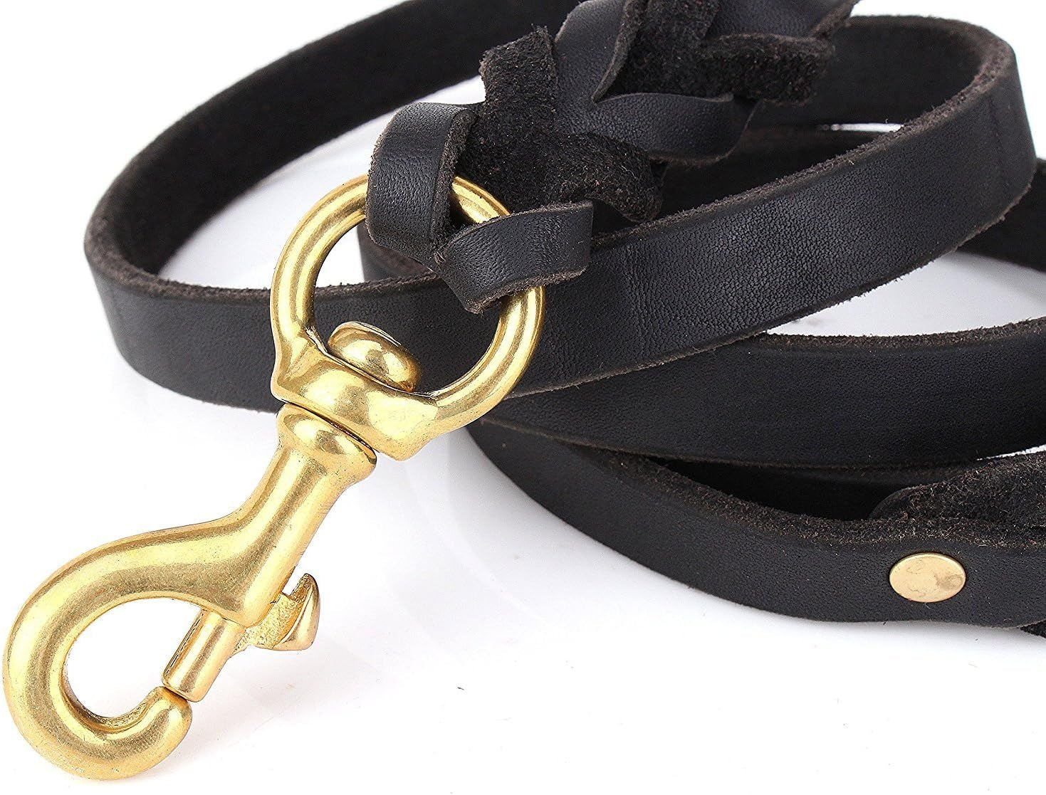 Braided Leather Dog Leash – 6FT Heavy Duty Training Lead