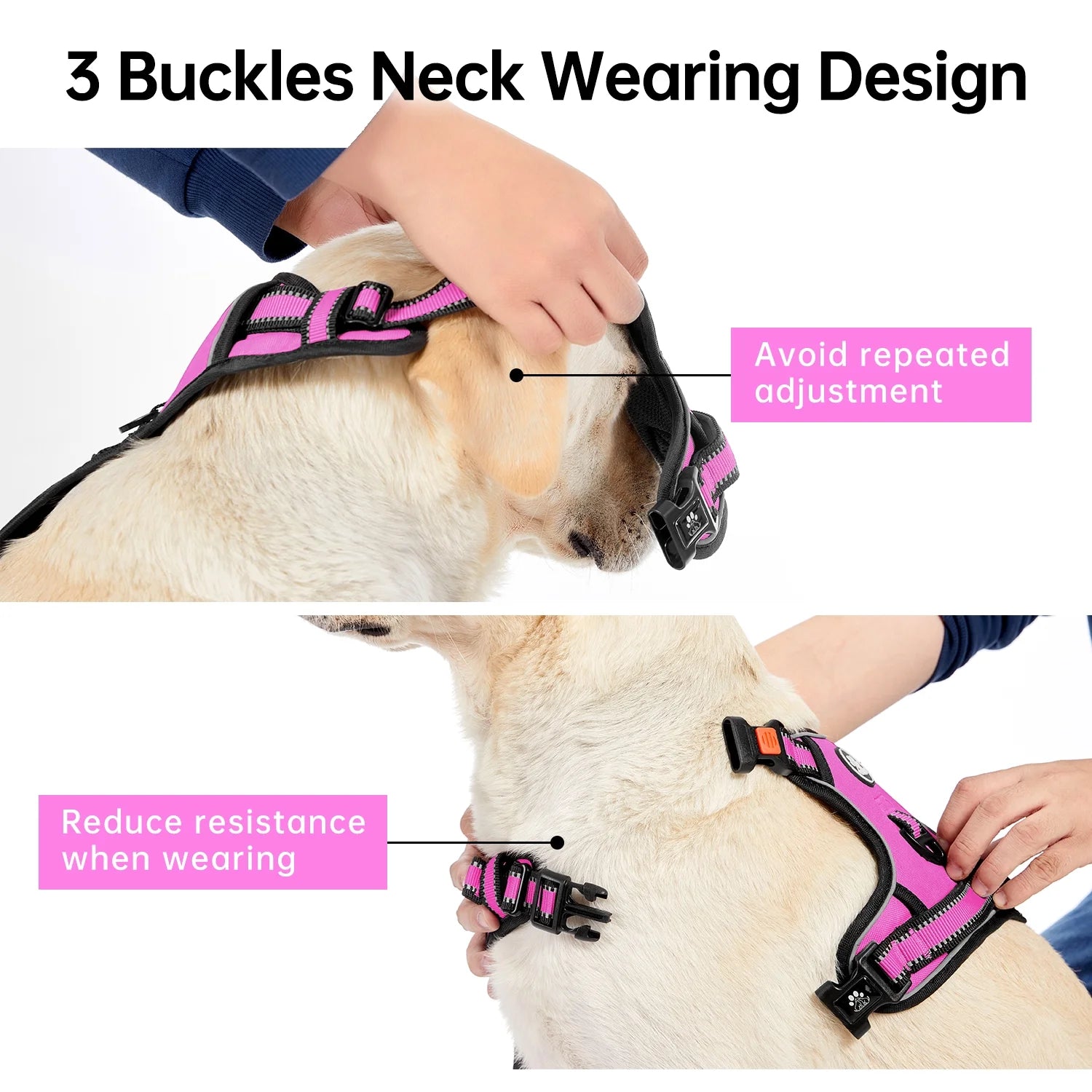 FURRYFECTION No Pull Dog Harness – Reflective No-Choke Pet Vest with Control Handle