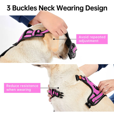 FURRYFECTION No Pull Dog Harness – Reflective No-Choke Pet Vest with Control Handle