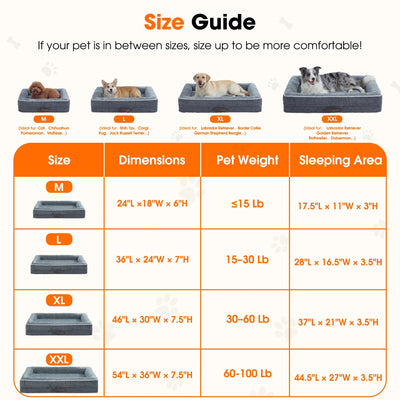 Extra Large Orthopedic Dog Sofa Bed – Waterproof Pet Couch with Four-Sided Bolsters