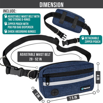 Hands-Free Dog Leash with Waterproof Waist Bag & Training Pouch