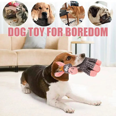 Squeaky Plush Dog Toy – Durable Stuffed Chew Toy
