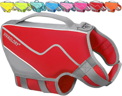 Neoprene Dog Life Vest for Swimming & Boating – Red Medium
