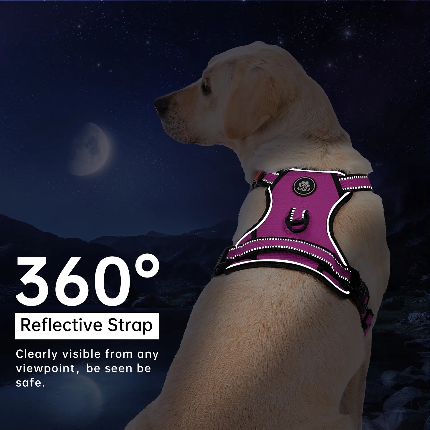 FURRYFECTION No Pull Dog Harness – Reflective No-Choke Pet Vest with Control Handle