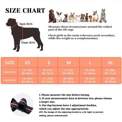 No Pull Adjustable Dog Harness with Reflective Padded Vest & Control Handle – Orange Small