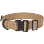 Reflective Adjustable Dog Collar with V Ring & Quick Release Metal Buckle