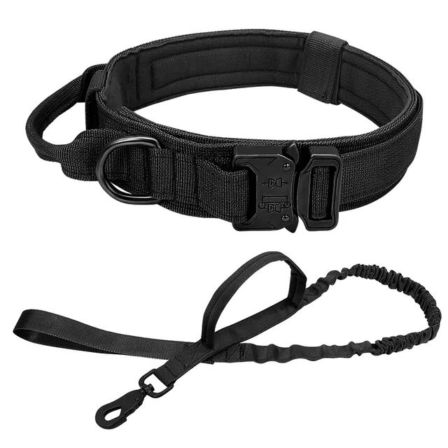 Strong-Dog-Military-Tactical-Collar-Pet-Bungee-Leash-Durable-Nylon-Pet-Training-Collars-With-Handle-Large.jpg_640x640-1 Strong Tactical Nylon Military Collar and Leash with Handle - Image 1