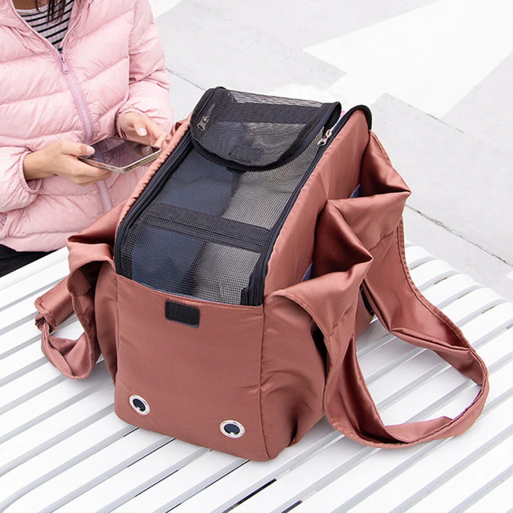 Pet-Cat-Transport-Case-Breathable-Outdoor-Cat-Carrier-Shoulder-Bag-for-Small-Dogs-Portable-Travel-Folding-1 Breathable Pet Transport Carrier Shoulder Bag - Image 1