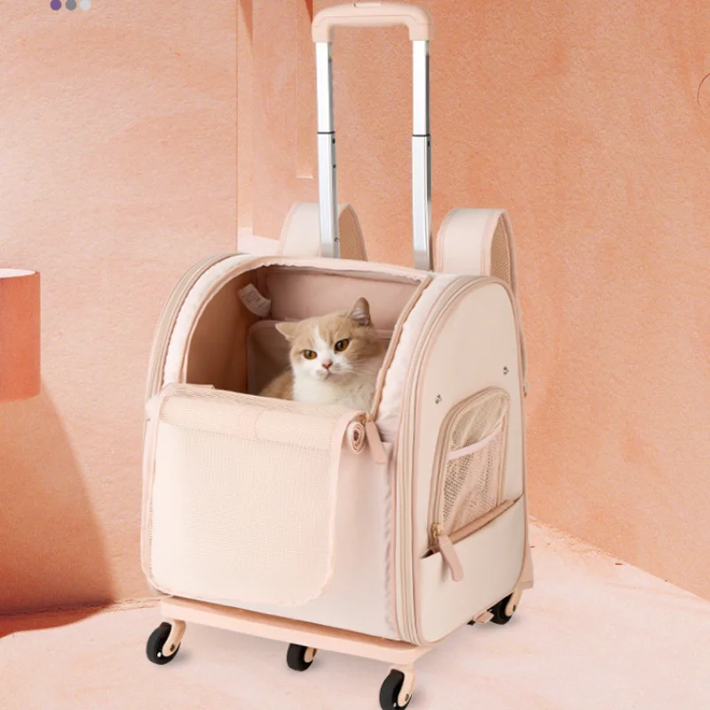 Pet-Trolley-Backpack-Portable-Outdoor-Luxury-Pet-Transport-Bag-Dog-Carrier-Trolley-Warm-Carrying-Bag-for Portable Outdoor Luxury Pet Trolley Backpack - Image 1